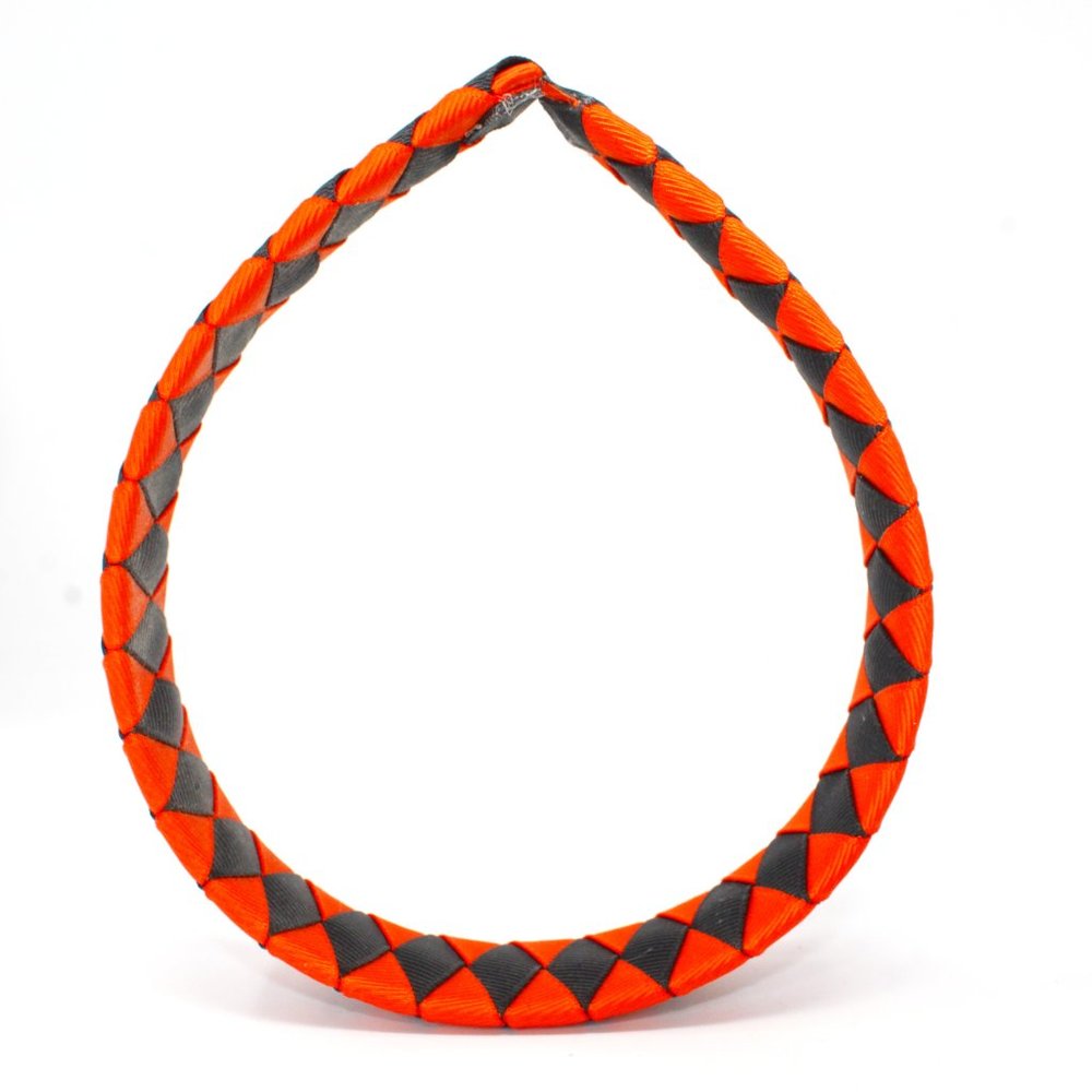 Handmade Diamond Pattern Orange Black Double Ribbon Headband SF Giants Handcraft - Picture 3 of 3
